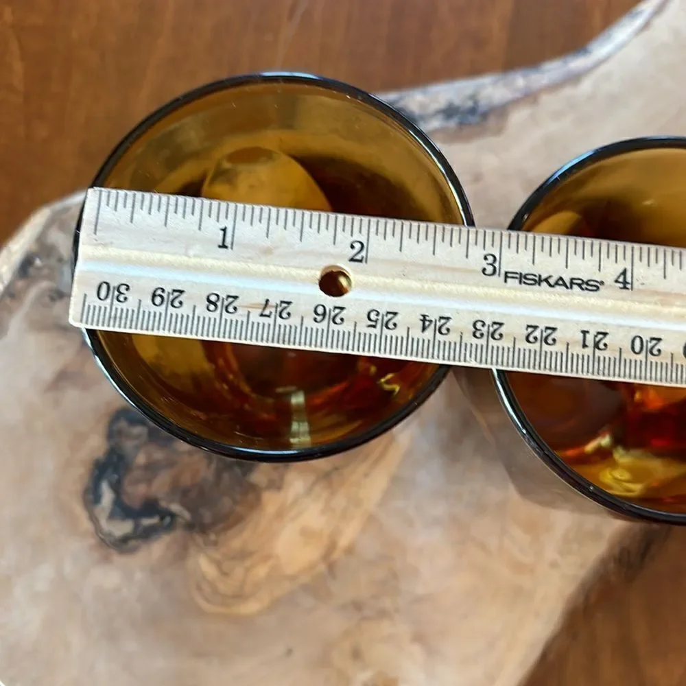 Mid Century Vanity Amber by Colony On the Rocks Barware Glasses